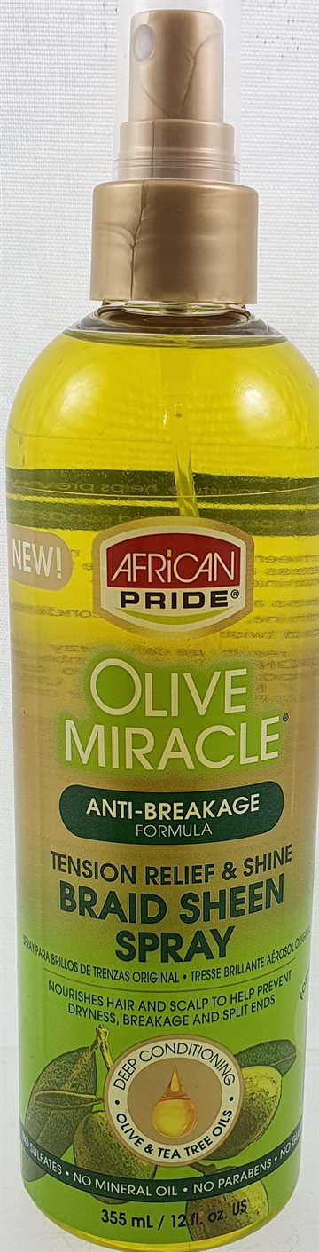 African Pride Olive Miracle Braid Sheen Spray 355 ml.