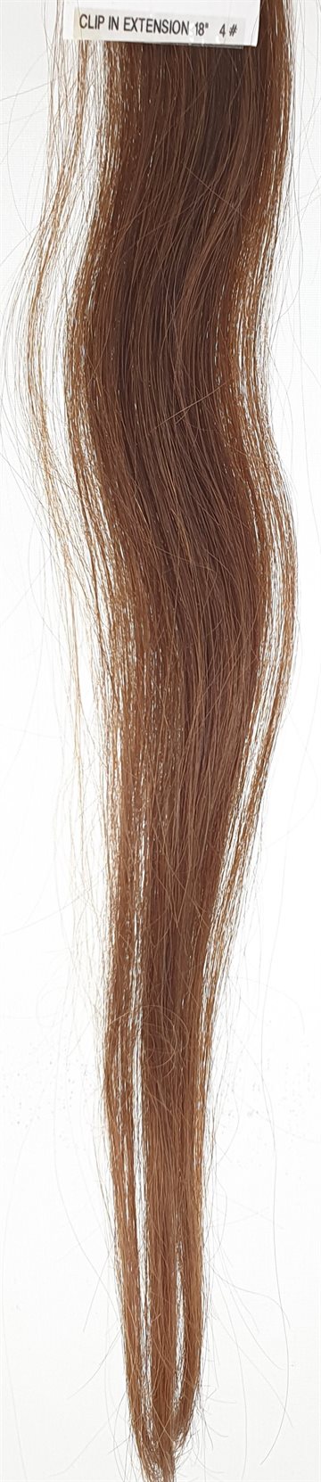 Human Hair - Clip on hair (5 - 6 clips) color 4 - 20 gr. 18" (45 cm. length.)
