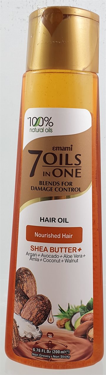 100% Natural 7 Hair Oils in One 200 Ml. Blends for Damage Vontrol.