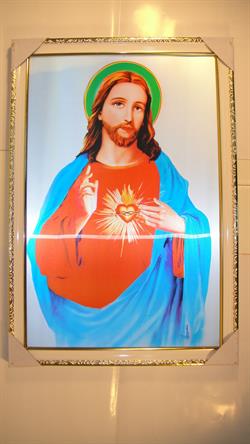 Jesus Billede (3D) Med Ramme 65 X 45cm