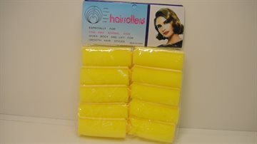  Hair Rollers 10 Yellow - 7 Cm. Length.