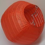 Farverig lanterne - Colourful Lantern Paper 6" - 15 cm Red Colour
