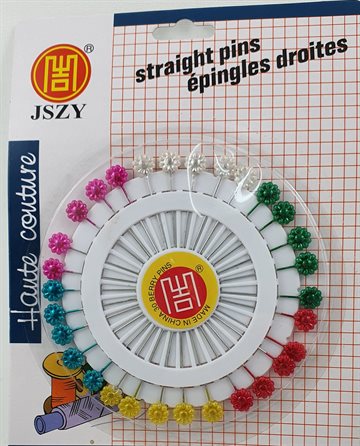 30 pcs. Different colors Straight & berry pins. Hoved Stifte Sæt