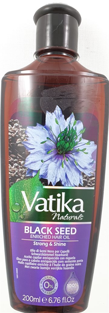 Vatika Black Seed Enriched hair oil strong & shine and Complete Hair Care 200ml. 