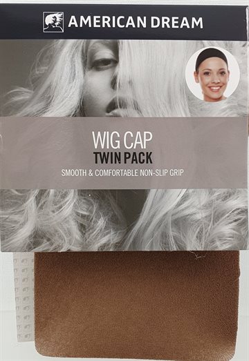Wig cap Brown- Hår Hue - Stocking wig cap 2 stk i en pak Brun.