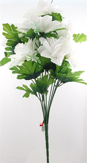 9 grene Kunstig Blomster Hvid farve.
