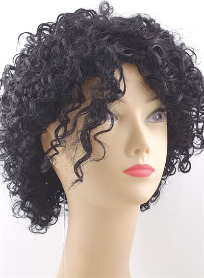 Pure Remy Brazilian Human Curly Wig (Paryk) - Curly Mia Wig Color 1.
