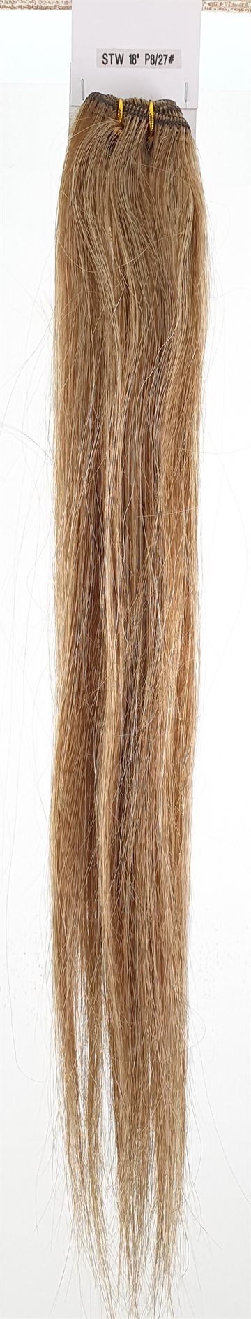 Human Hair - Straight Weft hair, color P8/27 mixed color 18" (45 cm. length.)
