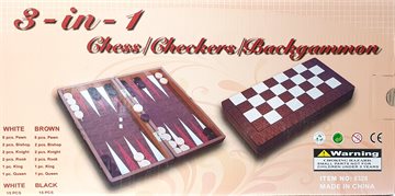Backgammon, Chess, Chookers - Tavla 40 x 20 cm.