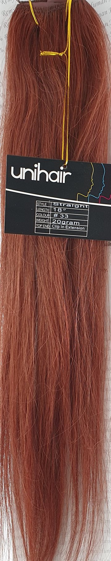 Human Hair - Clip in extention 18" color 33.
