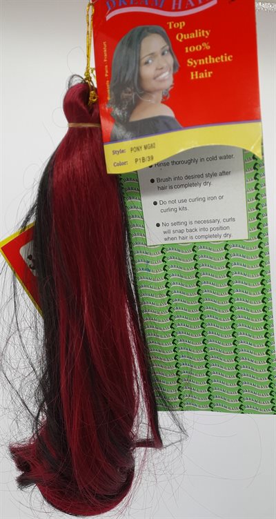 Hair - Synthetic Ponytail straight 18" color p1B/39