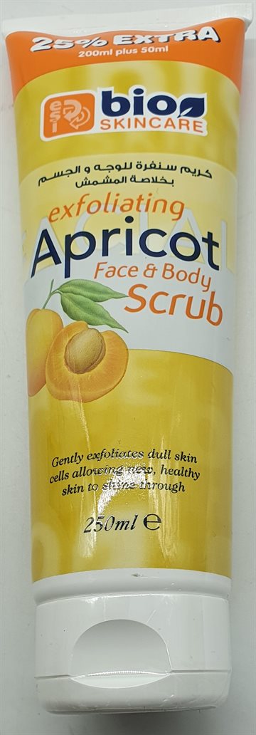 Bio Skincare. Skin exfoliating Apricoat Face & Body Scrub 250ml