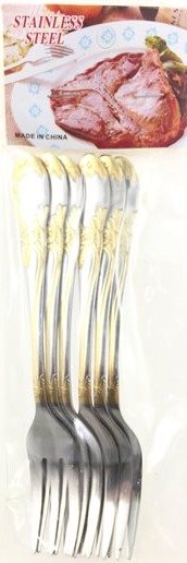 Gaffel for frugt - Fruit Forks Small 6 Pcs. Stainless Steel, gold colour