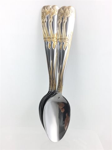 Spiseske - Spoon 6 Pcs. Stainless Steel, gold colour