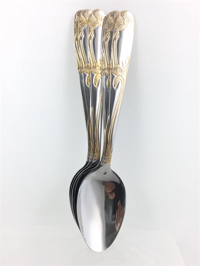 Spiseske - Spoon 6 Pcs. Stainless Steel, gold colour