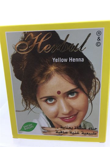 Herbul henna- Gul farve. 6 poser i en Pak. Indisk.