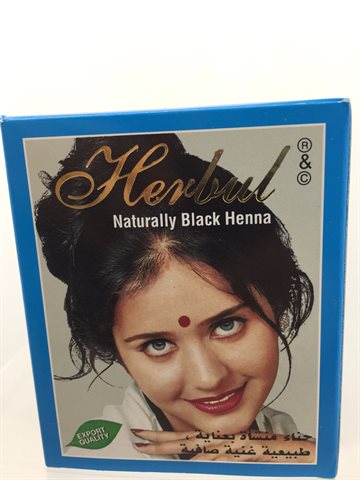 Herbul Natural Black henna (sort farve) 6 pose i en pak. Indisk.
