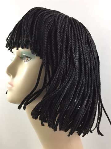Wig in Braid, 10-12" inches (25 cm) colour 1 Black.(UDSOGT)