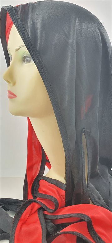 Durag Extra Long Tail Cap. Red and Black.