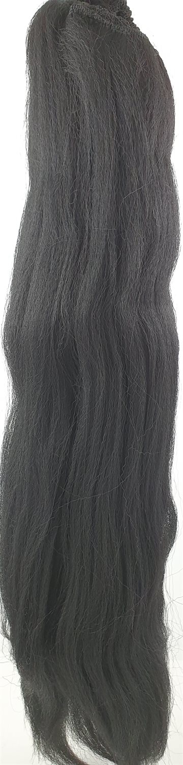 Ponytail 60 Cm Længde, farve 1 sort. Med 1 Stor Clip - Synthetic Hair