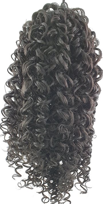 Hair Synthetic - Ponytail  Curly 40 Cm 150g. Colour 1 (UDSOLGT)