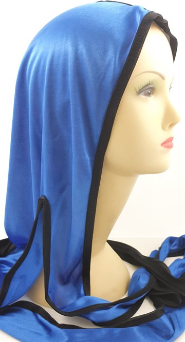 Durag Extra Long Tail Cap. Blue and Black.