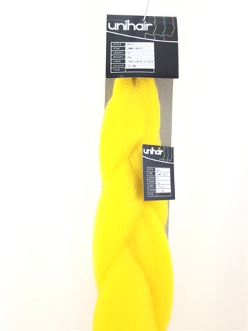 fletning hår Kanekalonfarve gul - Braid 60gr.
