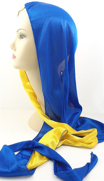 Durag - Extra Long Tail. Yellow & Blue