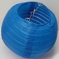 Farverig lanterne - Colourful Lantern Paper 6" -  15 cm Blue Colour